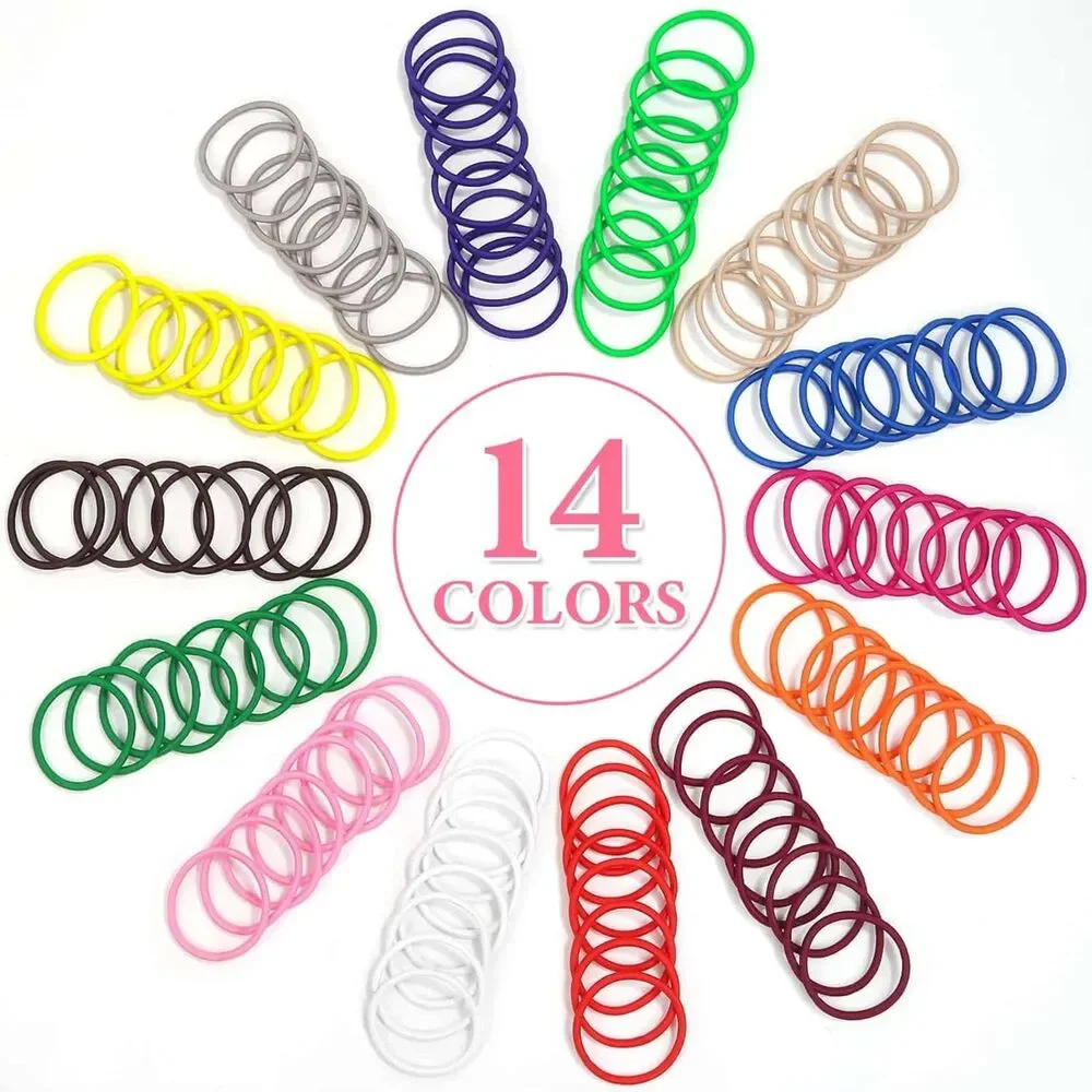 Women's 200 Pcs Multicolor Hair Ties Elastics Ponytail Bands Thick Curly Hair